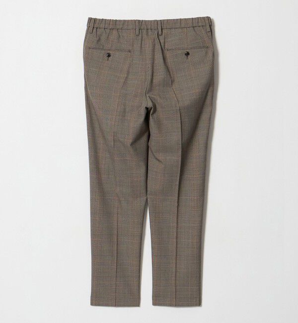 UNITED ARROWS「＜SOVEREIGN＞ ブラウン グレンチェック ハーフギャザー イージースラックス」|チノ|