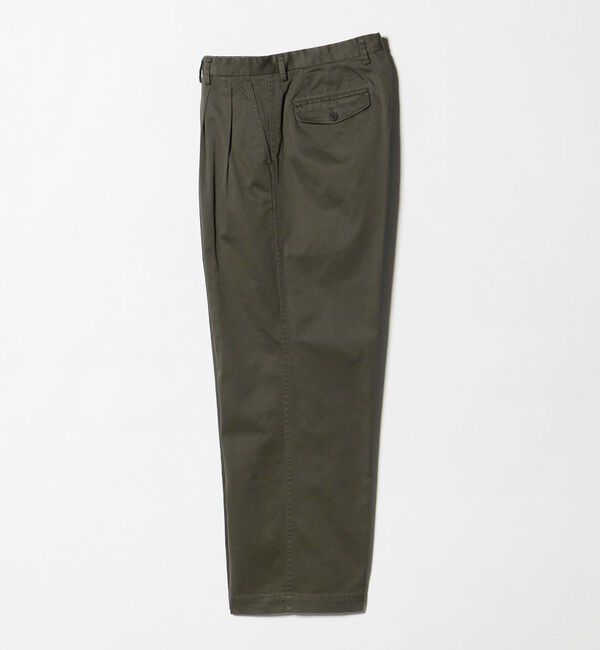 UNITED ARROWS「＜District＞ウォッシュド チノ ２プリーツ ワイドパンツ」|チノ|OLIVE