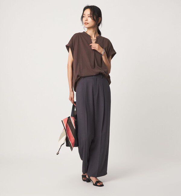 UNITED ARROWS green label relaxing「【WEB限定】＜at ease＞スキッパー カットソー 接触冷感 UVカット 遮熱」|Tシャツ・カットソー|