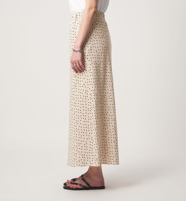 UNITED ARROWS green label relaxing「BREEZE LINEN ブリーズリネン ナロー スカート ドット」|フレア|