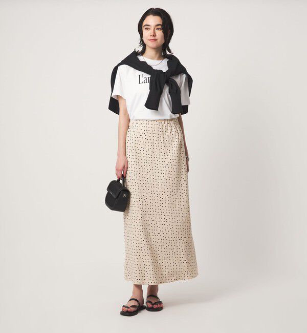 UNITED ARROWS green label relaxing「BREEZE LINEN ブリーズリネン ナロー スカート ドット」|フレア|