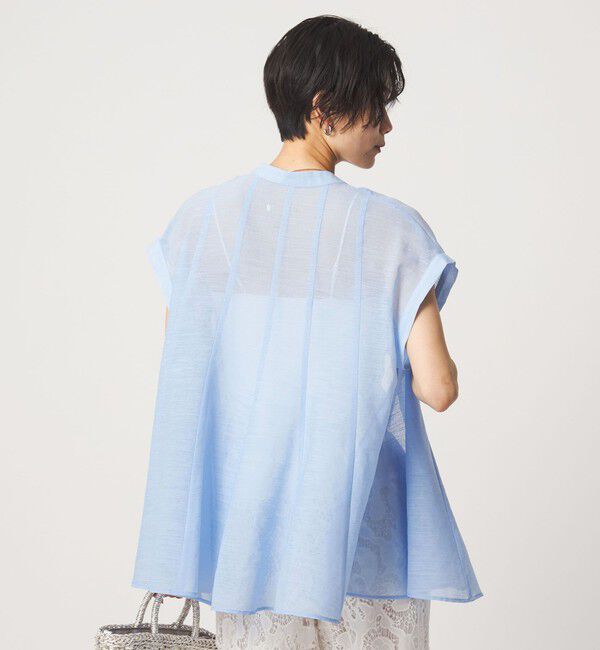 UNITED ARROWS green label relaxing「ラミーライク マチフレア ショートスリーブ ブラウス 通気性」|シャツ・ブラウス|