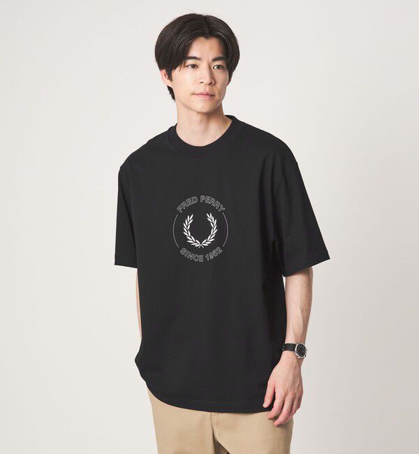 UNITED ARROWS green label relaxing「＜FRED PERRY＞サークル グラフィック ロゴ 半袖 Tシャツ」|Tシャツ・カットソー|BLACK