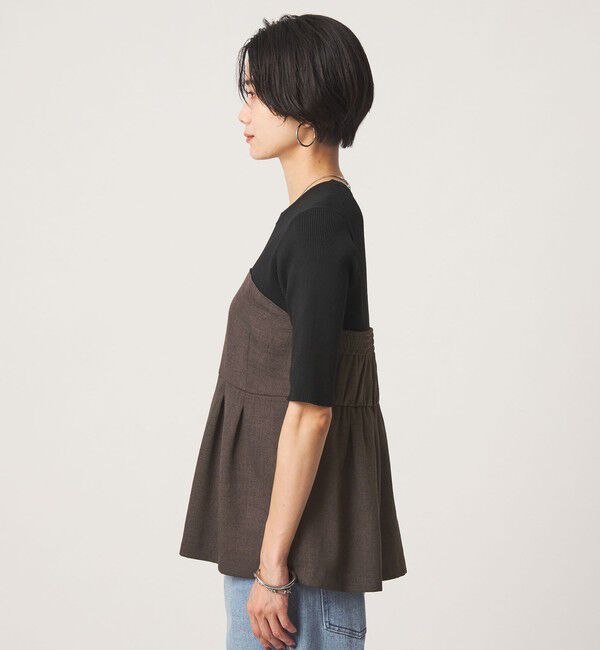 UNITED ARROWS green label relaxing「ネップツイル ドッキング プルオーバー ウォッシャブル」|シャツ・ブラウス|