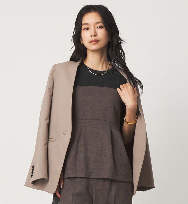 UNITED ARROWS green label relaxing「ネップツイル ドッキング プルオーバー ウォッシャブル」|シャツ・ブラウス|