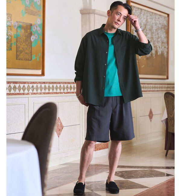 UNITED ARROWS green label relaxing「ワッシャー ポプリン ボックス レギュラー カラー 長袖 シャツ」|シャツ・ブラウス|