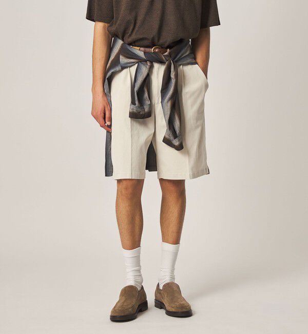 STEVEN ALAN「＜Steven Alan＞ グレース ツイル アウト ワンプリーツ ショート パンツ」|スラックス|