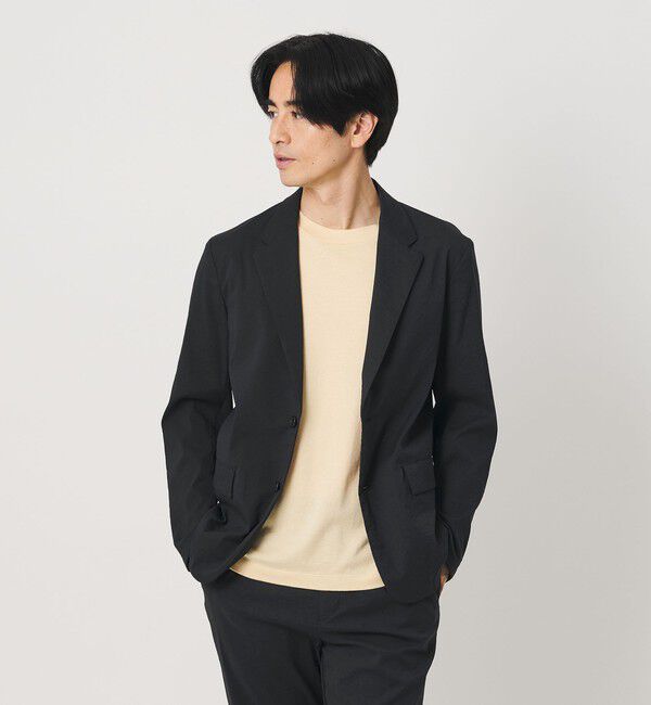 BEAUTY&YOUTH UNITED ARROWS「MIXTURE ナイロン コンフォート ジャケット ヨコストレッチ 撥水機能 ウォッシャブル セットアップ対応」|テーラードジャケット|BLACK