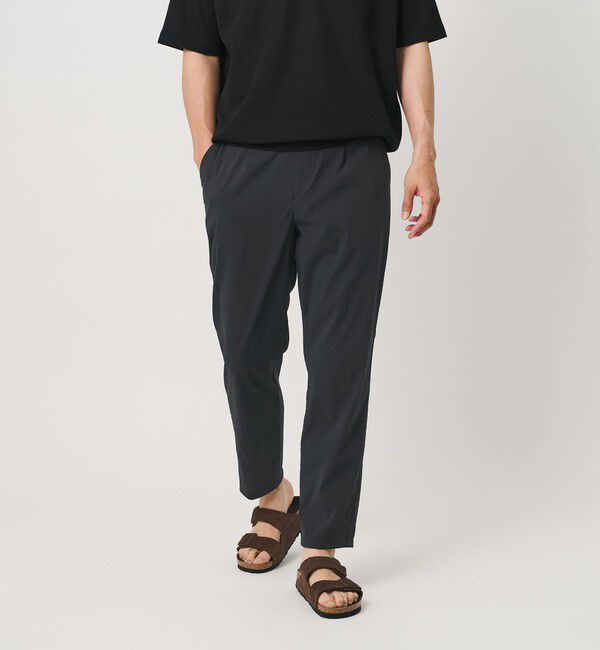 BEAUTY&YOUTH UNITED ARROWS「MIXTURE ナイロン 1プリーツ テーパード パンツ NO.5 ヨコストレッチ 撥水機能 ウォッシャブル セットアッ」|チノ|DK.GRAY