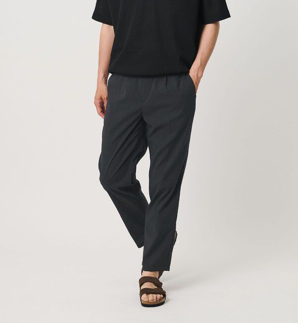 BEAUTY&YOUTH UNITED ARROWS「MIXTURE ナイロン 1プリーツ テーパード パンツ NO.5 ヨコストレッチ 撥水機能 ウォッシャブル セットアッ」|チノ|