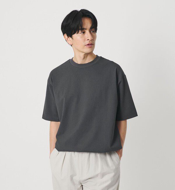 BEAUTY&YOUTH UNITED ARROWS「フラックス ライク アジャスト クルーネック Tシャツ 吸水速乾 ストレッチ 通気性」|Tシャツ・カットソー|DK.GRAY