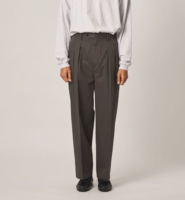 STEVEN ALAN「＜Steven Alan＞ コットン/リネン イン ツープリーツ ドレス トラウザーズ ハーフイージー II」|スラックス|