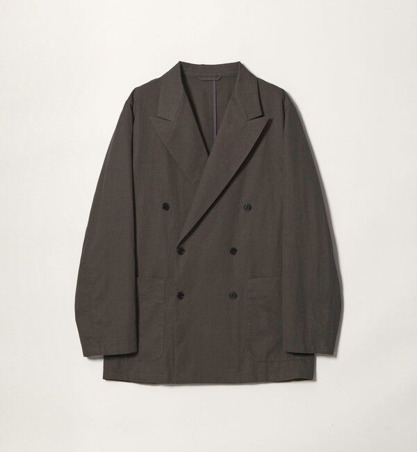 STEVEN ALAN「＜Steven Alan＞ コットン/リネン ツイル ダブルブレステッド 6B ジャケット」|テーラードジャケット|DK.GRAY