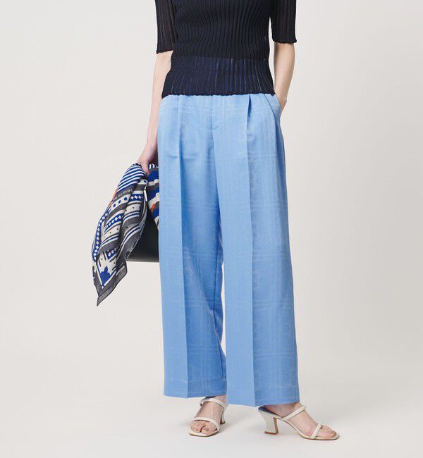 UNITED ARROWS「バンダナ 2タック ワイドパンツ ‐ウォッシャブル‐」|チノ|LT.BLUE