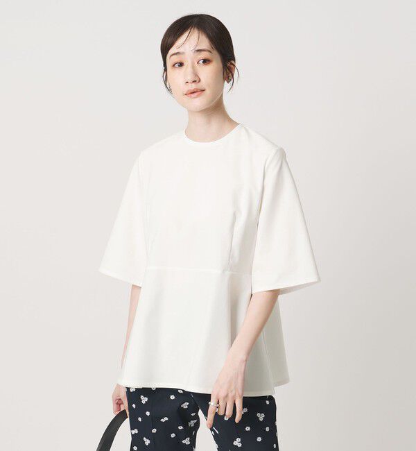 UNITED ARROWS「５分袖 ペプラム Tシャツ ‐吸水速乾‐」|Tシャツ・カットソー|