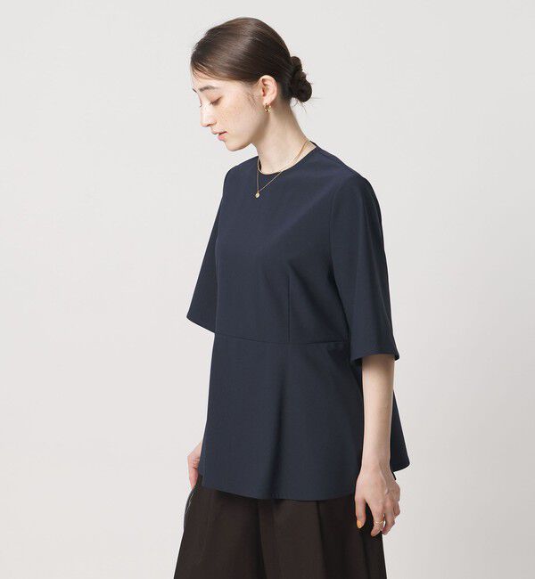UNITED ARROWS「５分袖 ペプラム Tシャツ ‐吸水速乾‐」|Tシャツ・カットソー|