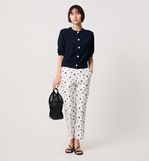 UNITED ARROWS「エンブロイダリー フラワー スリム テーパードパンツ ‐ウォッシャブル‐」|チノ|