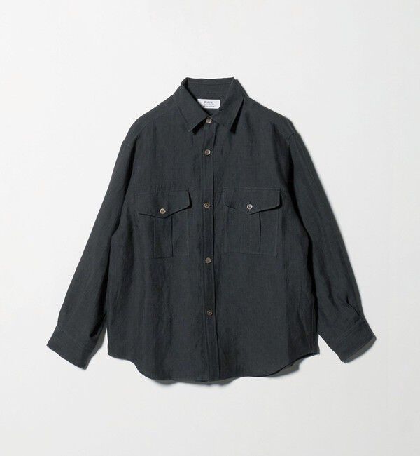 UNITED ARROWS「＜District＞リネン オックスフォード ２ポケット レギュラーカラーシャツ」|カーディガン|