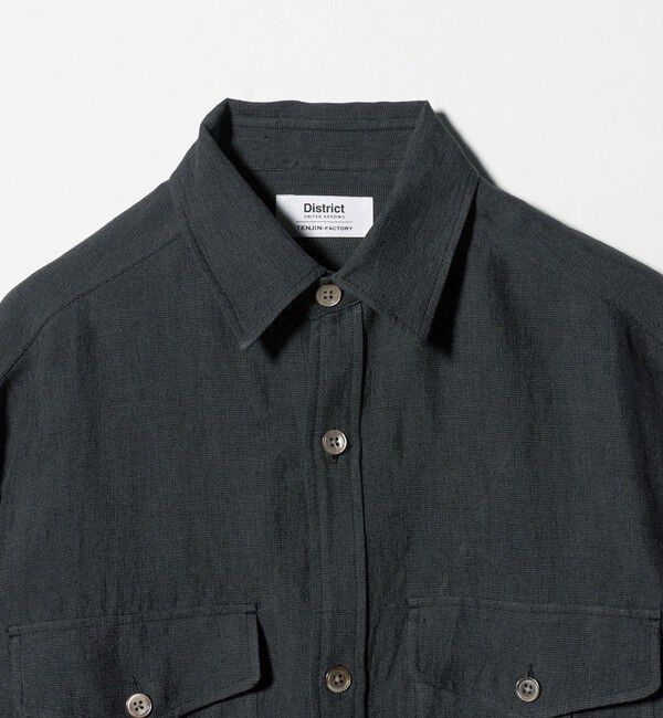 UNITED ARROWS「＜District＞リネン オックスフォード ２ポケット レギュラーカラーシャツ」|カーディガン|