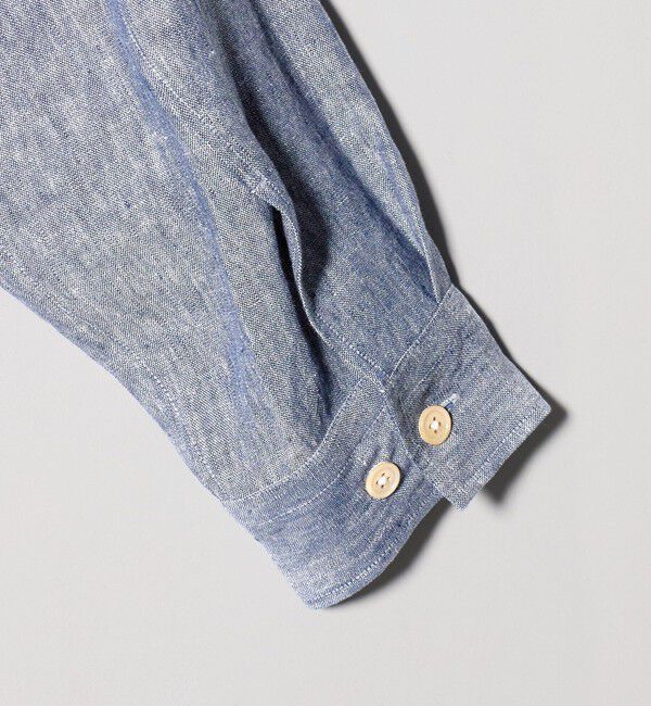 UNITED ARROWS「＜District＞リネン オックスフォード ２ポケット レギュラーカラーシャツ」|カーディガン|