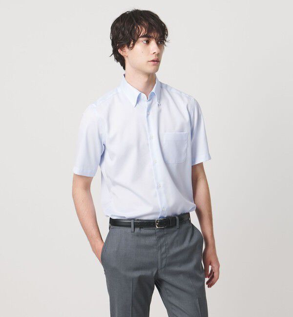 UNITED ARROWS「イージーケア AG パナマ ショートスリーブ ボタンダウンカラーシャツ 抗菌防臭 通気性」|シャツ・ブラウス|