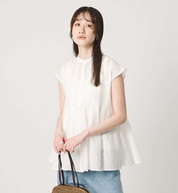 UNITED ARROWS「フレンチスリーブ ブラウス ‐ウォッシャブル‐」|シャツ・ブラウス|OFF WHITE