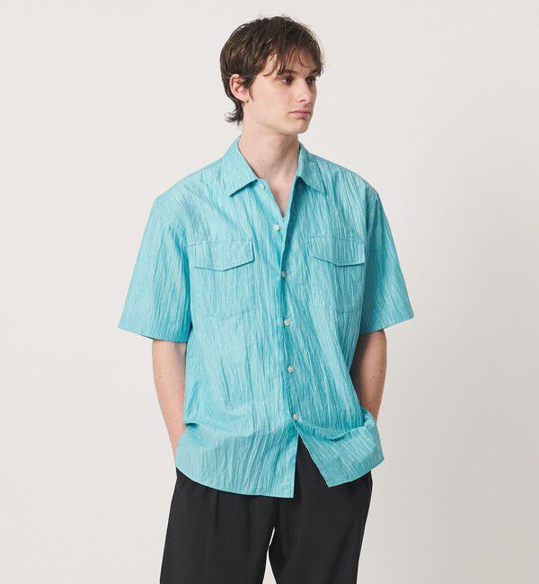 UNITED ARROWS「リンクル リラックス ショートスリーブシャツ」|シャツ・ブラウス|TURQUOISE