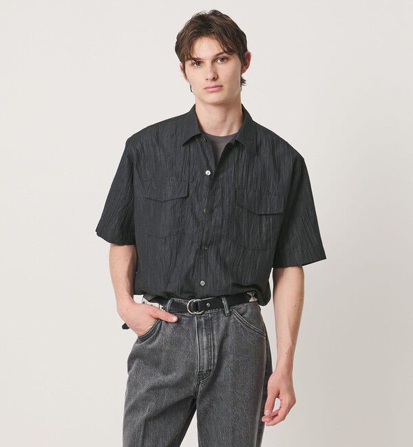 UNITED ARROWS「リンクル リラックス ショートスリーブシャツ」|シャツ・ブラウス|NAVY