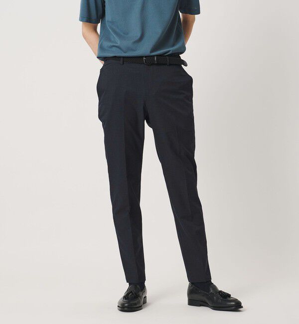 UNITED ARROWS「COOL DOTS プリント ノープリーツ テーパード パンツ UA COZY ウォッシャブル 2WAYストレッチ」|スラックス|