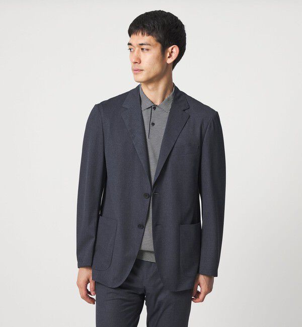 UNITED ARROWS「トリコット ソリッド シングル２ボタン テーラードジャケット UA COZY ウォッシャブル ストレッチ 通気性」|テーラードジャケット|