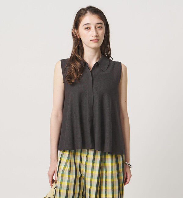 UNITED ARROWS「ペプラム フレア ノースリーブ ニット ‐ウォッシャブル‐」|ニット・セーター|