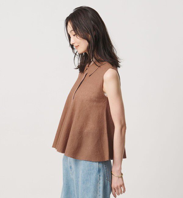 UNITED ARROWS「ペプラム フレア ノースリーブ ニット ‐ウォッシャブル‐」|ニット・セーター|