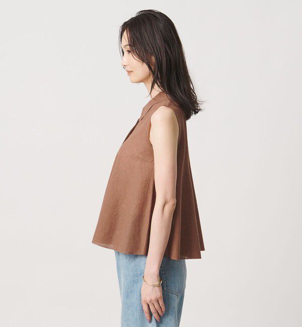 UNITED ARROWS「ペプラム フレア ノースリーブ ニット ‐ウォッシャブル‐」|ニット・セーター|