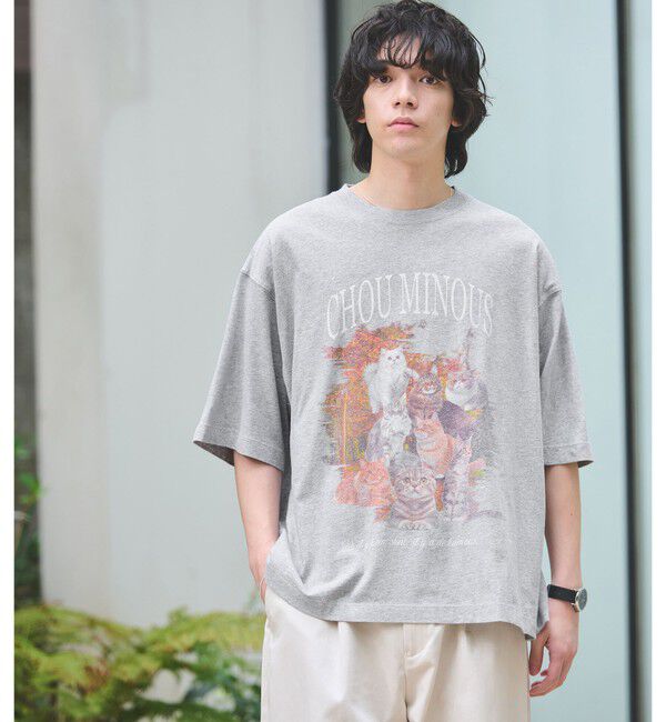 UNITED ARROWS green label relaxing「【WEB限定】＜GLR or＞キャット プリント 半袖 Tシャツ」|Tシャツ・カットソー|MD.GRAY