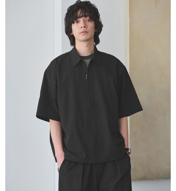 UNITED ARROWS green label relaxing「【WEB限定】＜GLR or＞ジップ ショートスリーブ 半袖 シャツ -吸水速乾-」|シャツ・ブラウス|