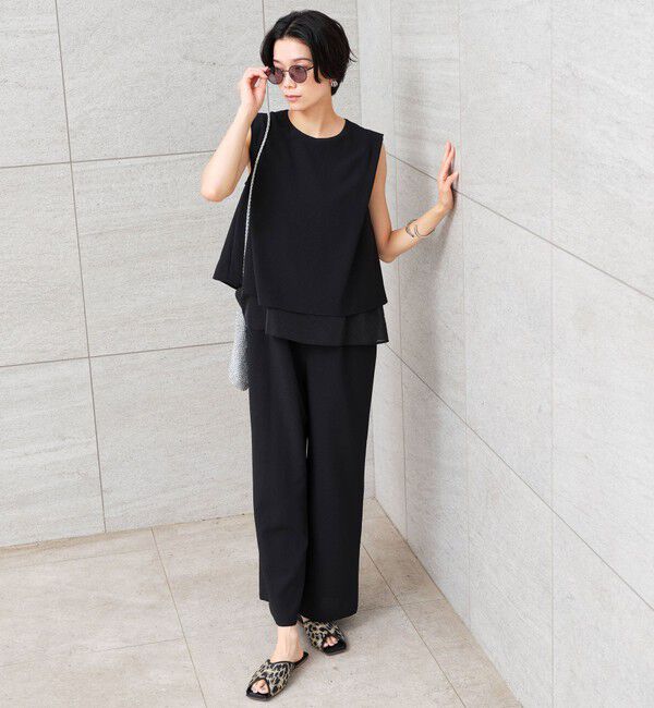 UNITED ARROWS green label relaxing「ダブルフレアオールインワン マシンウォッシャブル 通気性 ストレッチ」|オールインワン|