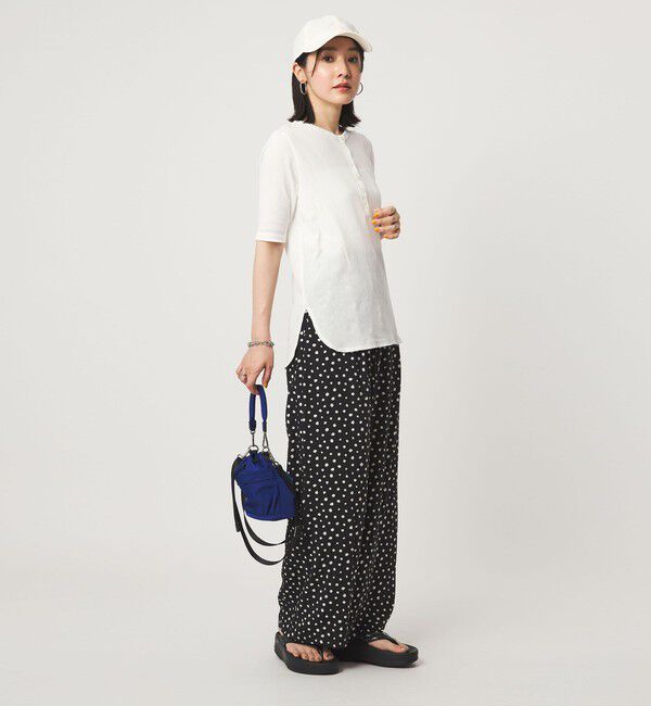 UNITED ARROWS green label relaxing「【WEB限定】＜at ease＞シアーテレコ ヘンリーネック ショートスリーブ カットソー」|Tシャツ・カットソー|