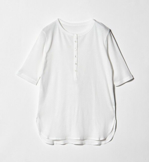 UNITED ARROWS green label relaxing「【WEB限定】＜at ease＞シアーテレコ ヘンリーネック ショートスリーブ カットソー」|Tシャツ・カットソー|