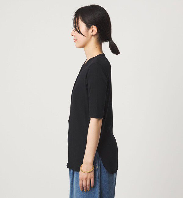 UNITED ARROWS green label relaxing「【WEB限定】＜at ease＞シアーテレコ ヘンリーネック ショートスリーブ カットソー」|Tシャツ・カットソー|