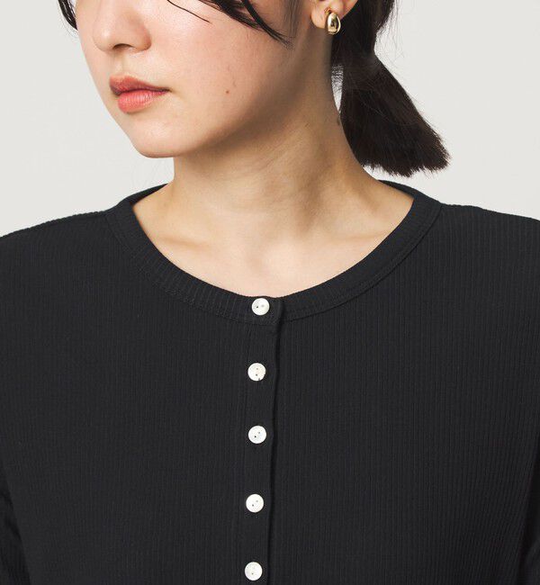 UNITED ARROWS green label relaxing「【WEB限定】＜at ease＞シアーテレコ ヘンリーネック ショートスリーブ カットソー」|Tシャツ・カットソー|