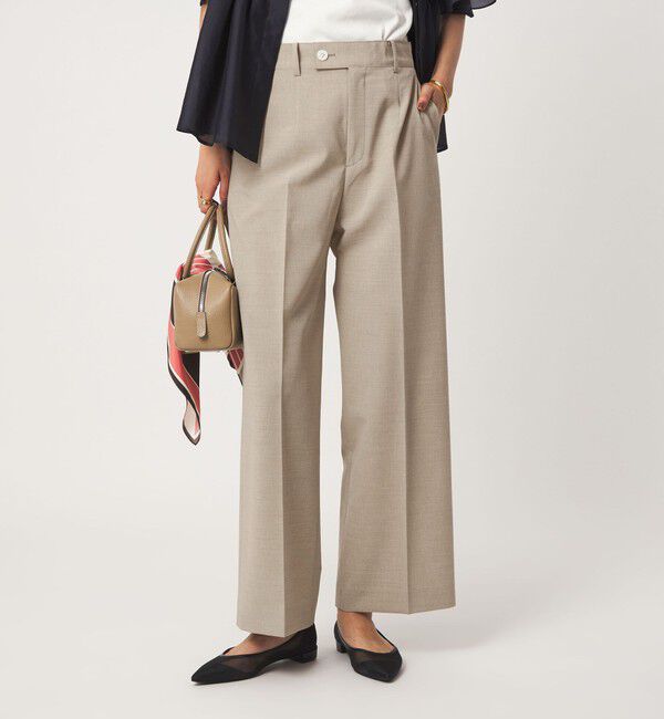 UNITED ARROWS green label relaxing「リネンライク ストレート パンツ 2 マシンウォッシャブル 接触冷感」|スラックス|