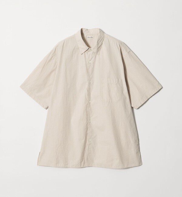 STEVEN ALAN「＜Steven Alan＞ シボチェック レギュラーカラー ショートスリーブ シャツ BOX」|シャツ・ブラウス|NATURAL