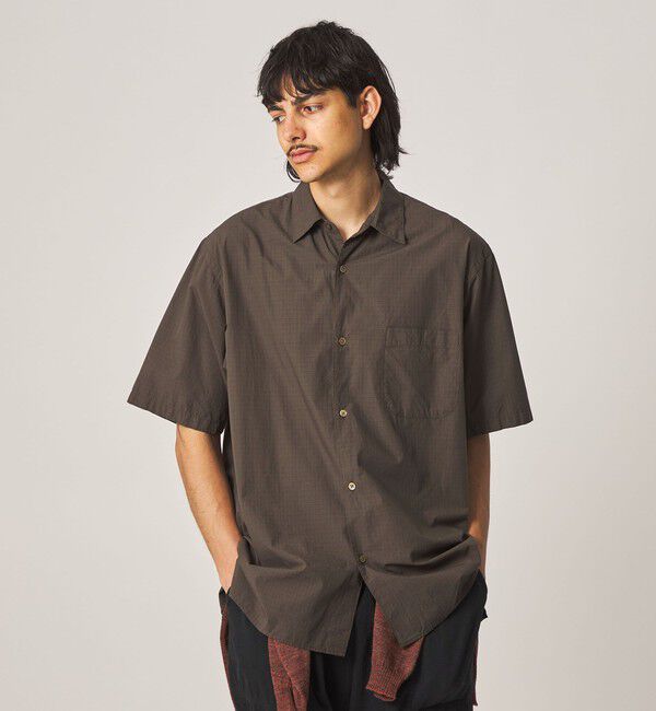 STEVEN ALAN「＜Steven Alan＞ シボチェック レギュラーカラー ショートスリーブ シャツ BOX」|シャツ・ブラウス|