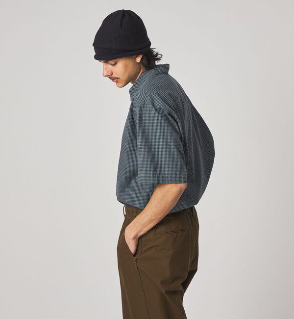 STEVEN ALAN「＜Steven Alan＞ オーガニックコットン チェック ジップ プルオーバー ショートスリーブ シャツ」|シャツ・ブラウス|