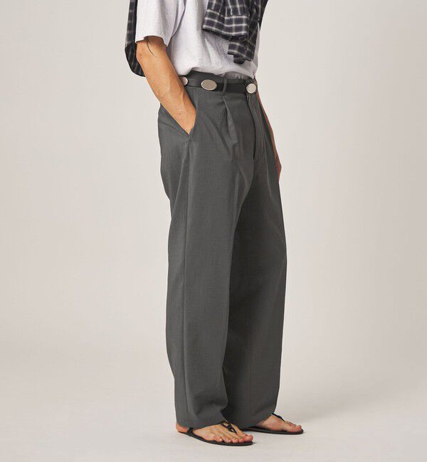 STEVEN ALAN「＜Steven Alan＞ RENURMY アウト ワンプリーツ スラックス」|スラックス|