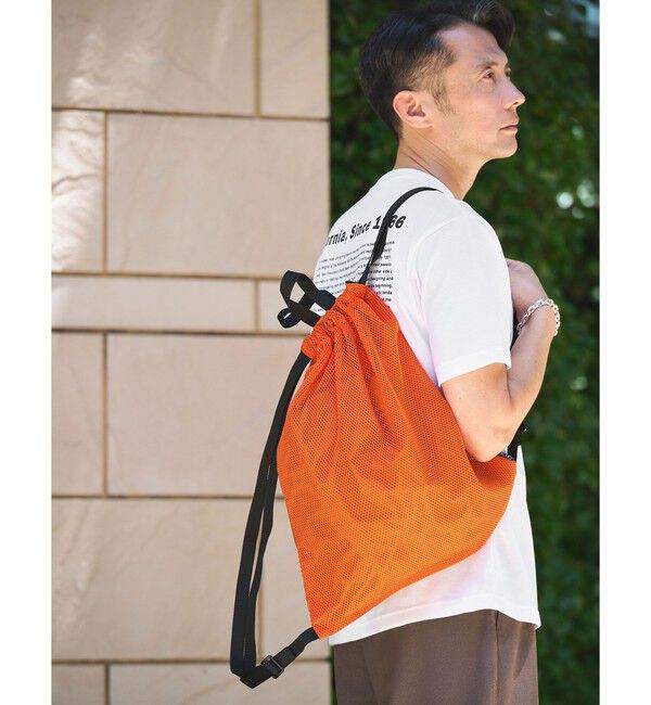 UNITED ARROWS green label relaxing「【別注】＜JULY NINE＞メッシュ ナップサック リュック バッグ」|リュック|ORANGE