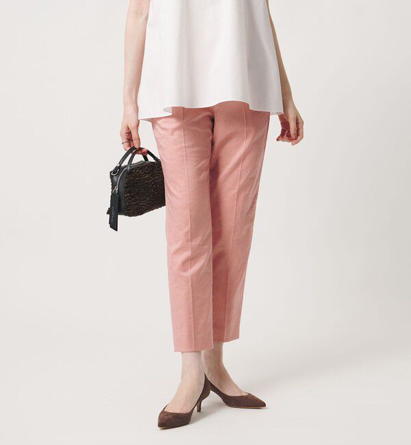 UNITED ARROWS「シャイニー スリム パンツ ‐ストレッチ ウォッシャブル‐」|スラックス|PINK