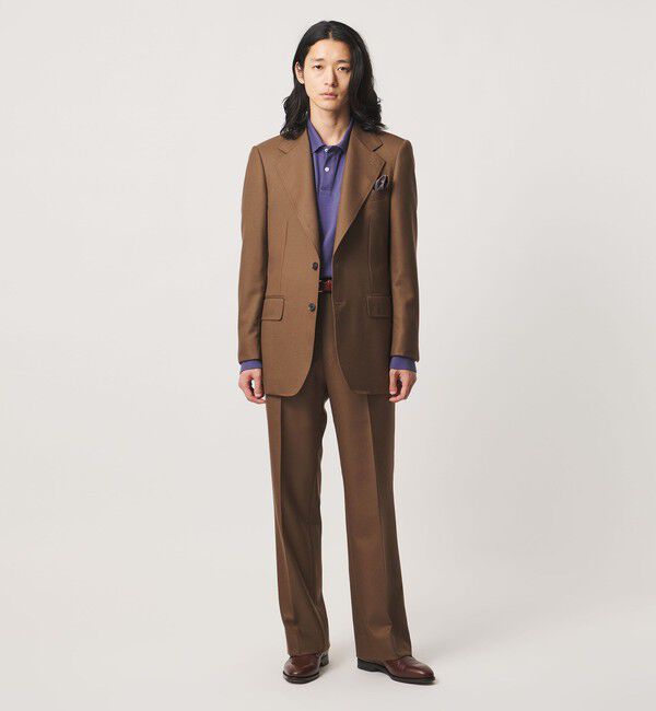 UNITED ARROWS「ギャバジン フレア ノープリーツ スラックス ヨコストレッチ」|スーツ|