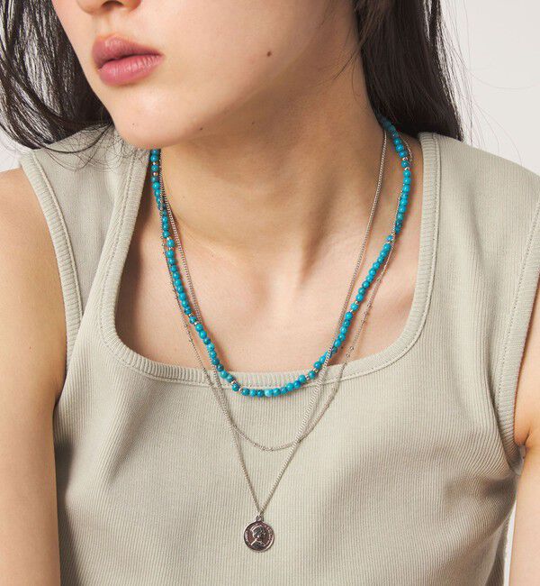 UNITED ARROWS green label relaxing「3WAY ターコイズカラー＆コイン ネックレス」|ネックレス|SILVER