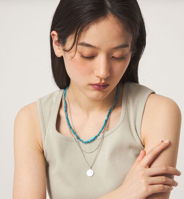 UNITED ARROWS green label relaxing「3WAY ターコイズカラー＆コイン ネックレス」|ネックレス|